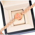 The Hexagon Chic: Minimalist Face & Scale-Link Bracelet